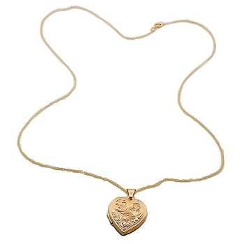 9ct Gold 2.6g 18 inch Locket with Chain